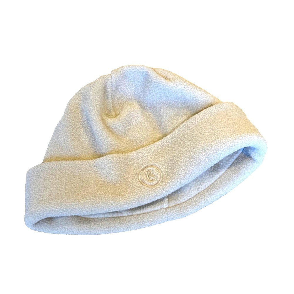 Bogner‎ B Logo Unisex Fleece Beanie Hat Ivory Size Large